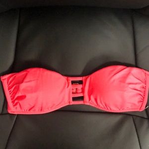 PINK Neon Coral Strapless Bathingsuit Top